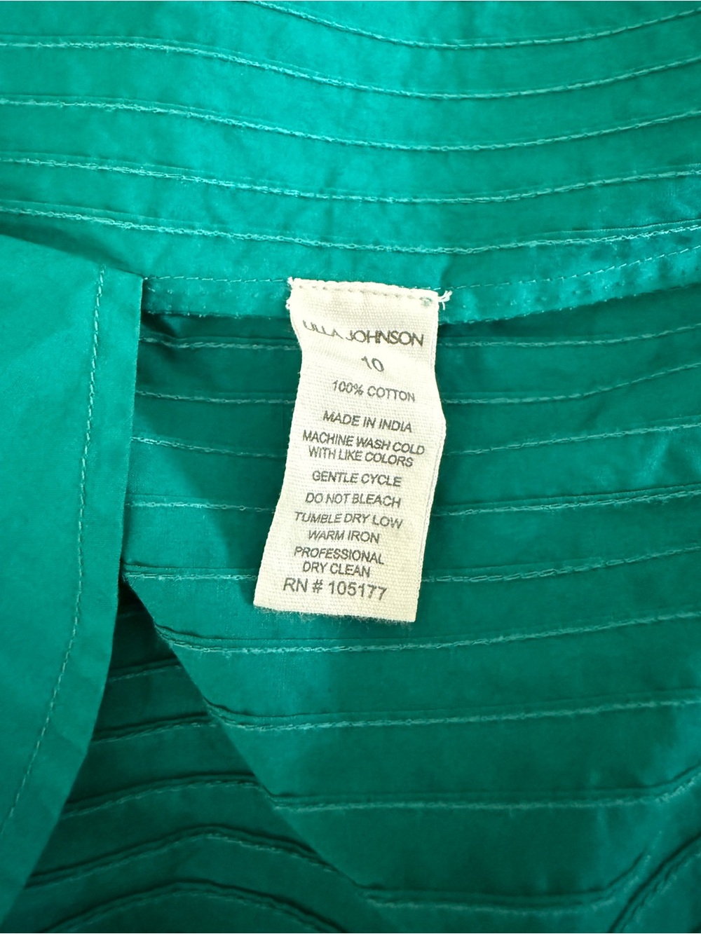 Ulla Johnson Emerald Teal Cotton Midi Dress